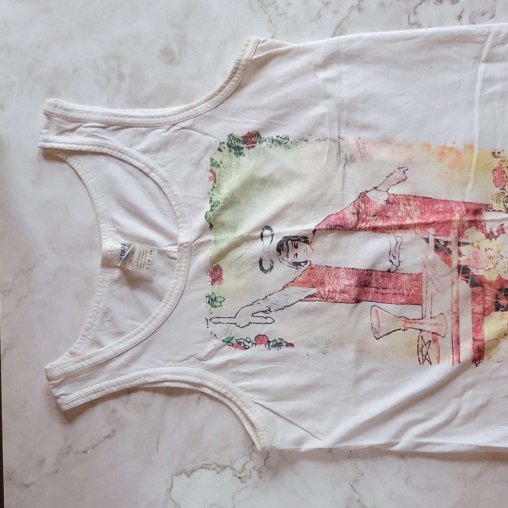 Vintage men's small tarot card tanktop The Magician